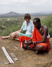 man and woman with clay alphabet